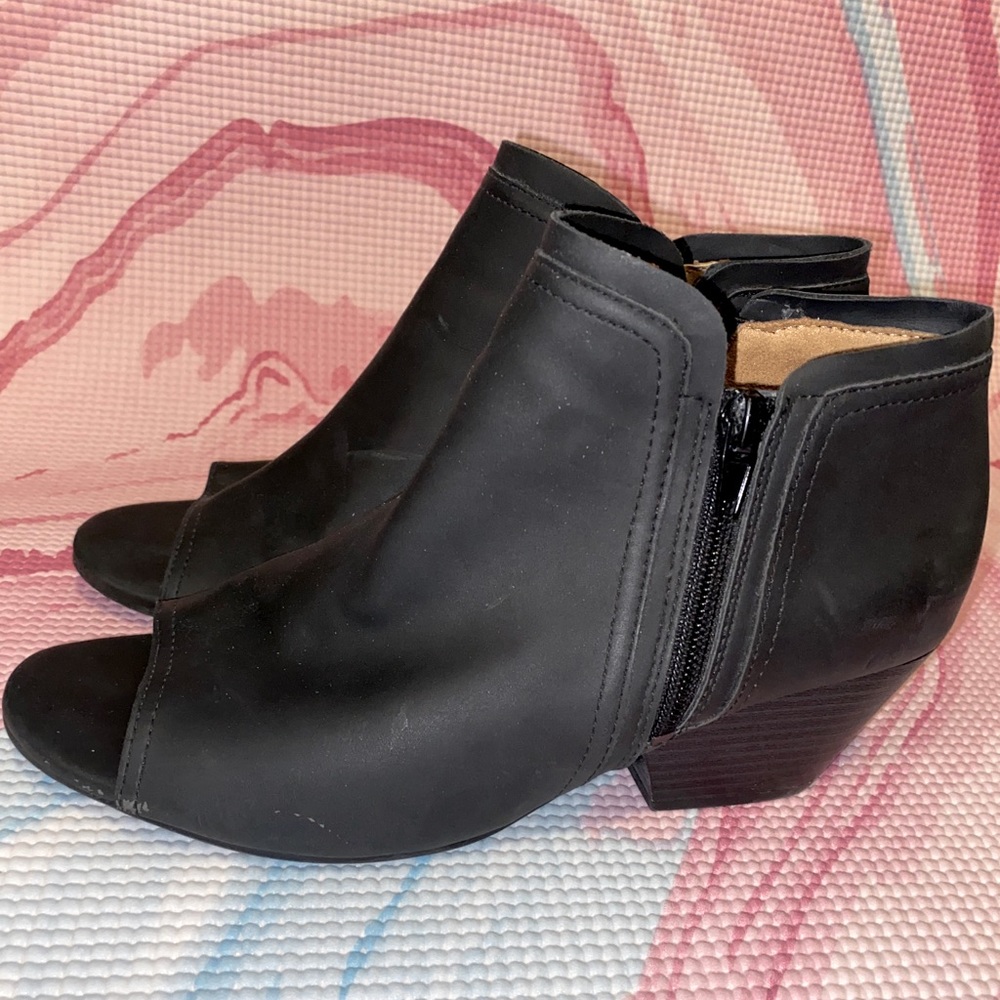 Open Toe Black Ankle Boots